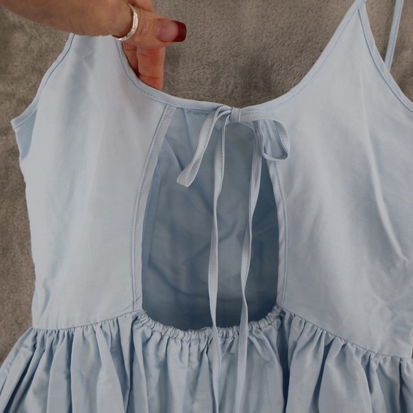 Ciao Lucia Neroni Mini Dress Womens M Ice Blue Bow Vintage Inspired Coquette NWT - Picture 12 of 16